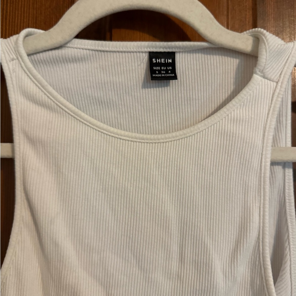 White Ribbed Tank Top - Picture 3 of 6